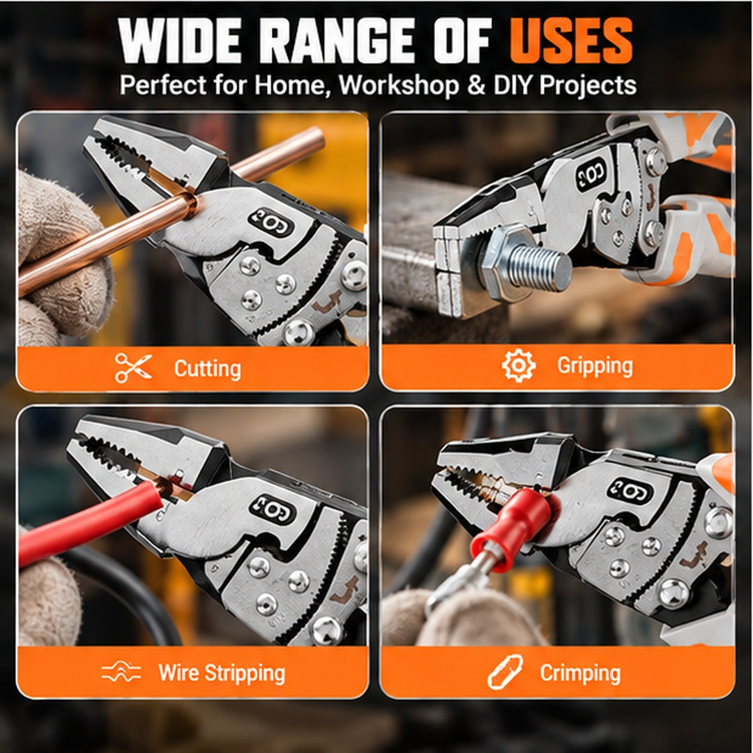 Heavy-Duty Self-Locking Ratchet Pliers