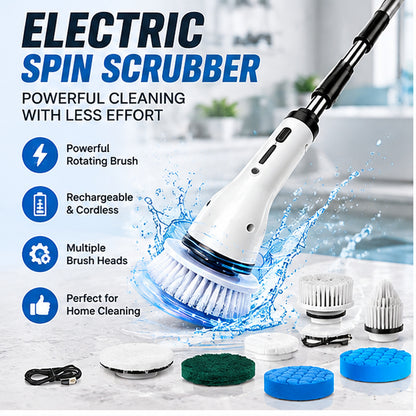Electric Spin Scrubber with Extendable Handle
