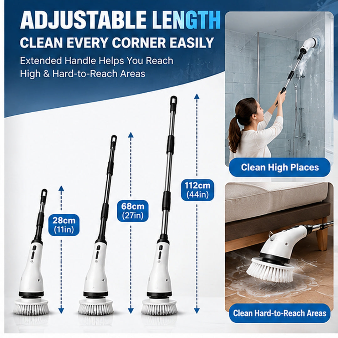 Electric Spin Scrubber with Extendable Handle